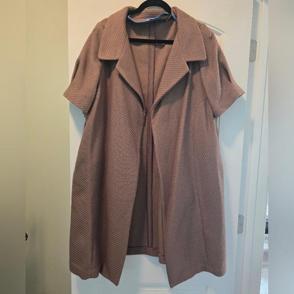 Simply Vera Women's Size L - Oxford Brown Buttonless Coat - no waist strap - Picture 1 of 6